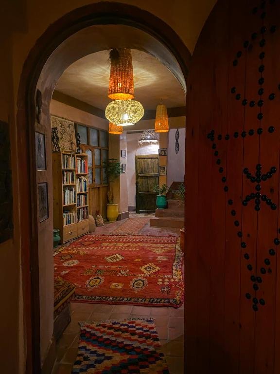 Auberge Ayouze lantern-lit interior hallway